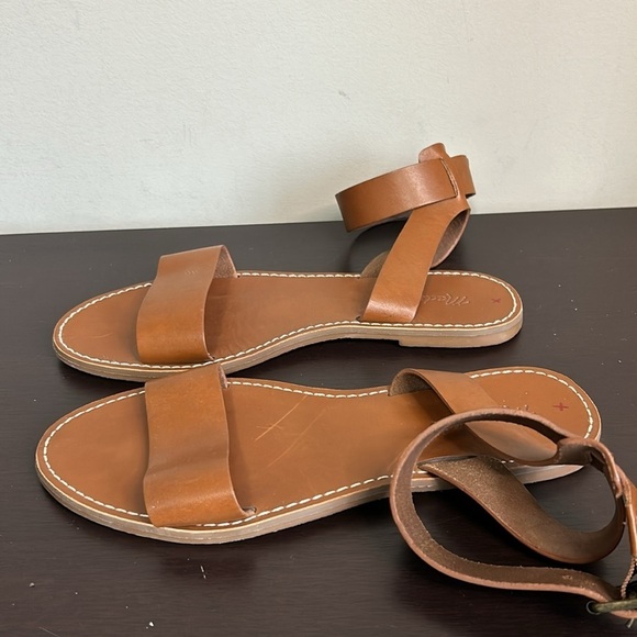 Madewell The Boardwalk Ankle Strap Sandal Leather Brown Shoe Sz 8 - Picture 5 of 11